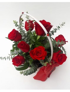 Cesta 10 Rosas Vermelhas